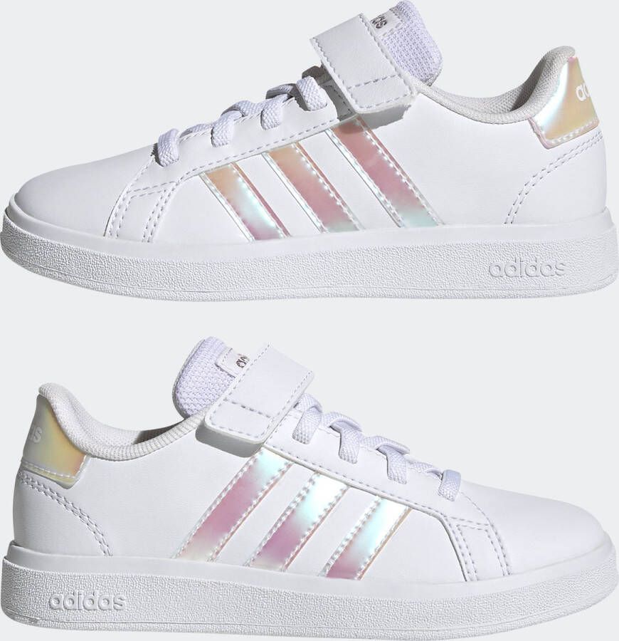 adidas Sportswear Grand Court Lifestyle Court Elastic Lace and Top Strap Shoes Kinderen Wit