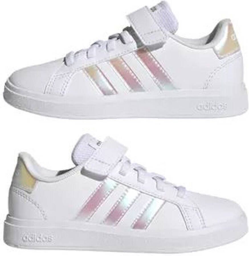 adidas Sportswear Grand Court Lifestyle Court Elastic Lace and Top Strap Shoes Kinderen Wit