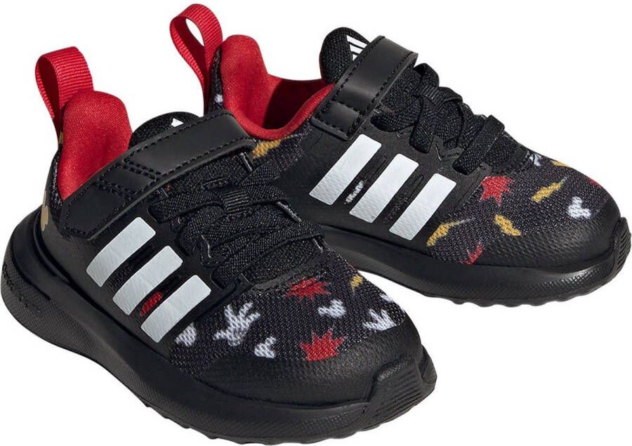 adidas Sportswear x Disney FortaRun 2.0 Mickey Cloudfoam Schoenen met Elastische Veters en Klittenband Kinderen Zwart