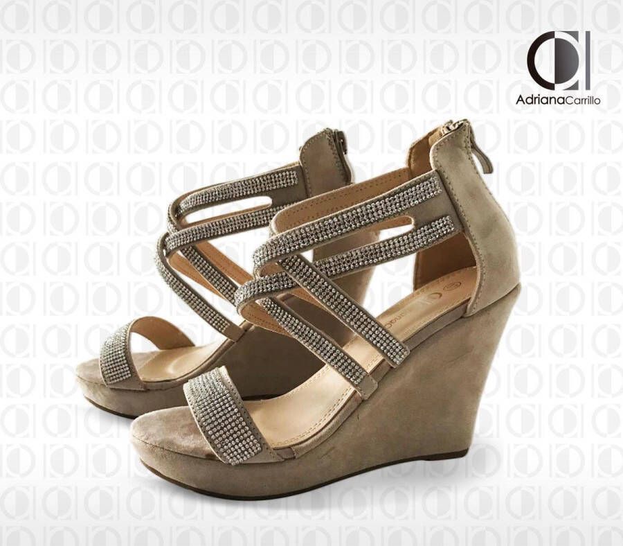 ADRIANA CARRILLO Sandalen op Sleehak Sonrisa Dames YD-9988-9 BEIGE