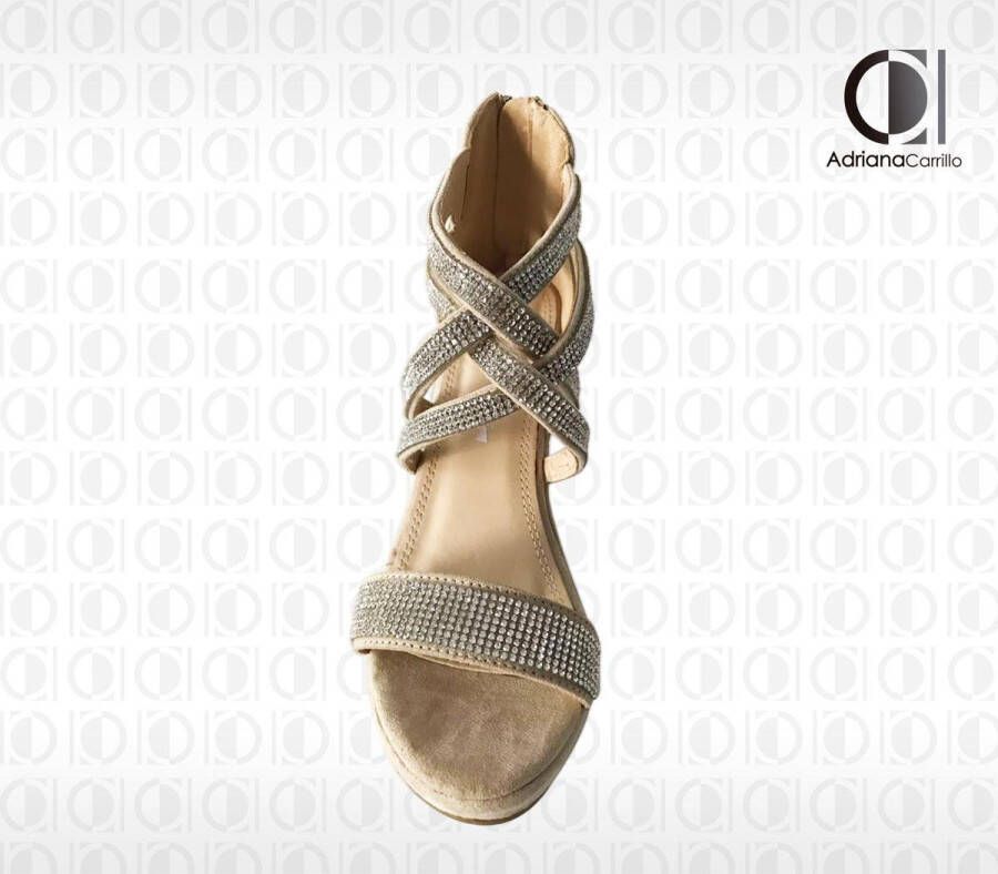 ADRIANA CARRILLO Sandalen op Sleehak Sonrisa Dames YD-9988-9 BEIGE