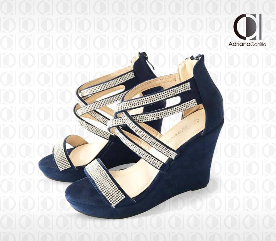 ADRIANA CARRILLO Sandalen op Sleehak Sonrisa Dames YD-9988-9 DARK BLUE - Foto 2