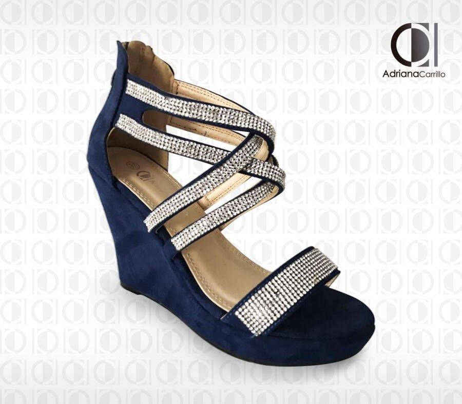 ADRIANA CARRILLO Sandalen op Sleehak Sonrisa Dames YD-9988-9 DARK BLUE - Foto 3