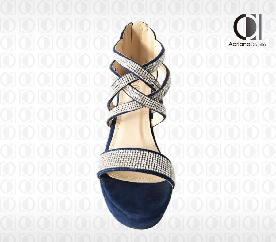 ADRIANA CARRILLO Sandalen op Sleehak Sonrisa Dames YD-9988-9 DARK BLUE - Foto 5