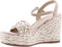 Alma en Pena Glitter Sleehak Sandaal met Vlechtdetail Beige Dames - Thumbnail 3