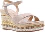 Alma en Pena Glitter Sleehak Sandaal met Vlechtdetail Beige Dames - Thumbnail 12