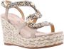 Alma en Pena Glitter Sleehak Sandaal met Vlechtdetail Beige Dames - Thumbnail 30