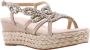 Alma en Pena Glitter Sleehak Sandaal met Vlechtdetail Beige Dames - Thumbnail 43