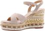 Alma en Pena Glitter Sleehak Sandaal met Vlechtdetail Beige Dames - Thumbnail 14