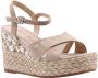 Alma en Pena Glitter Sleehak Sandaal met Vlechtdetail Beige Dames - Thumbnail 15