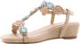 Alma en Pena Glitter Sleehak Sandaal met Vlechtdetail Beige Dames - Thumbnail 24