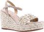 Alma en Pena Glitter Sleehak Sandaal met Vlechtdetail Beige Dames - Thumbnail 5