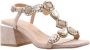 Alma en Pena Glitter Sleehak Sandaal met Vlechtdetail Beige Dames - Thumbnail 9