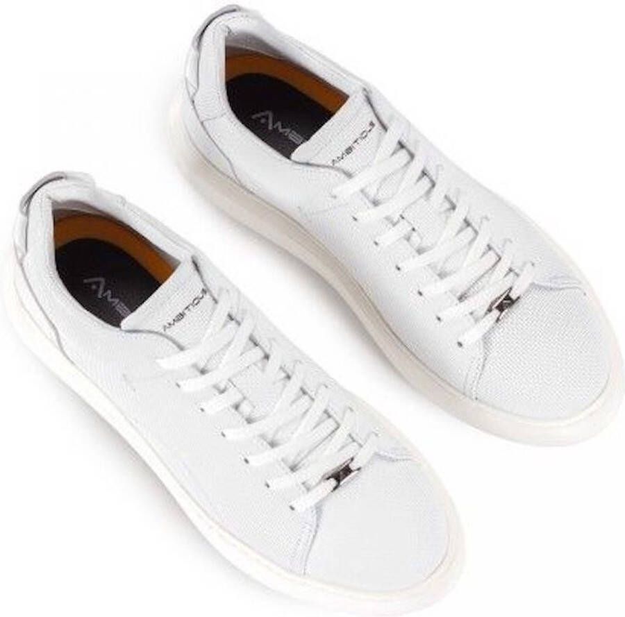 Ambitious Witte geperforeerde leren sneakers White Heren