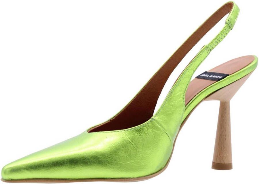 Angel Alarcon Peep Toe Peep Heel Green