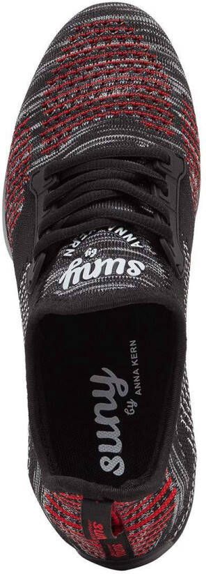 Anna Kern Suny Lage Danssneakers Dames 115 Pureflex Splitzool Salsa Latin Stijldansen Zwart Rood