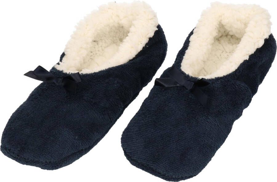 Apollo Dames Ballerina winter sloffen pantoffels marine blauw