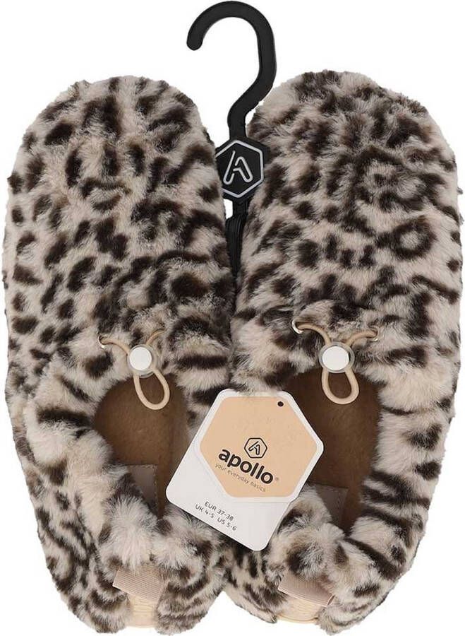 Apollo Sloffen dames Beige Mules Dierenprint Pantoffels dames Sloffen dames Pantoffels dames