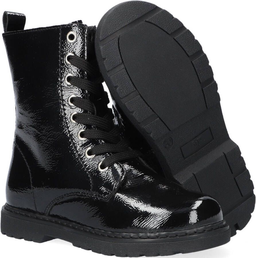 Apples & Pears B009048 Veterboots Laarzen Met Veters Meisjes Zwart