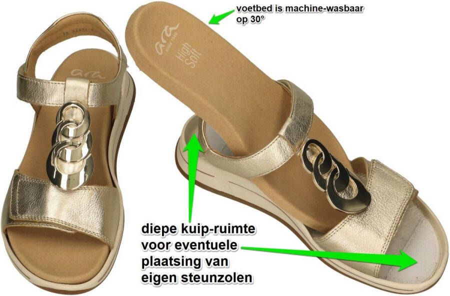 Ara -Dames goud sandalen