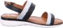 Ara Trendy Gevlochten Leren Sandaal Zwart Zilver Black Dames - Thumbnail 22