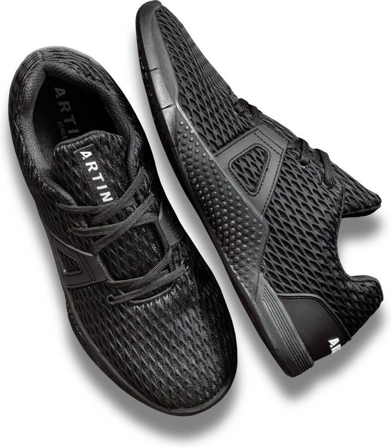 Artin Athletics Mesh Trainer 2 Fitness Schoenen Sportschoenen Platte zool Heren Trainingsschoenen Gymschoenen Crossfit Bodybuilding Zwart Schoenen