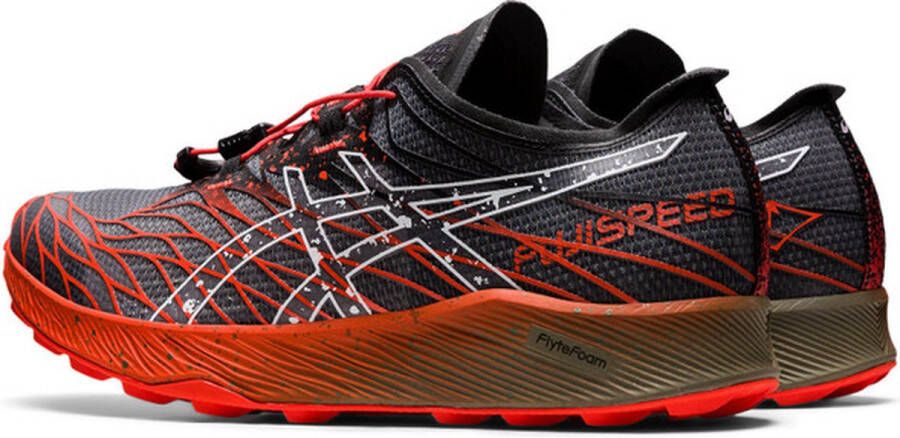 ASICS Fujispeed Heren Sportschoenen Hardlopen Trail oranje blauw