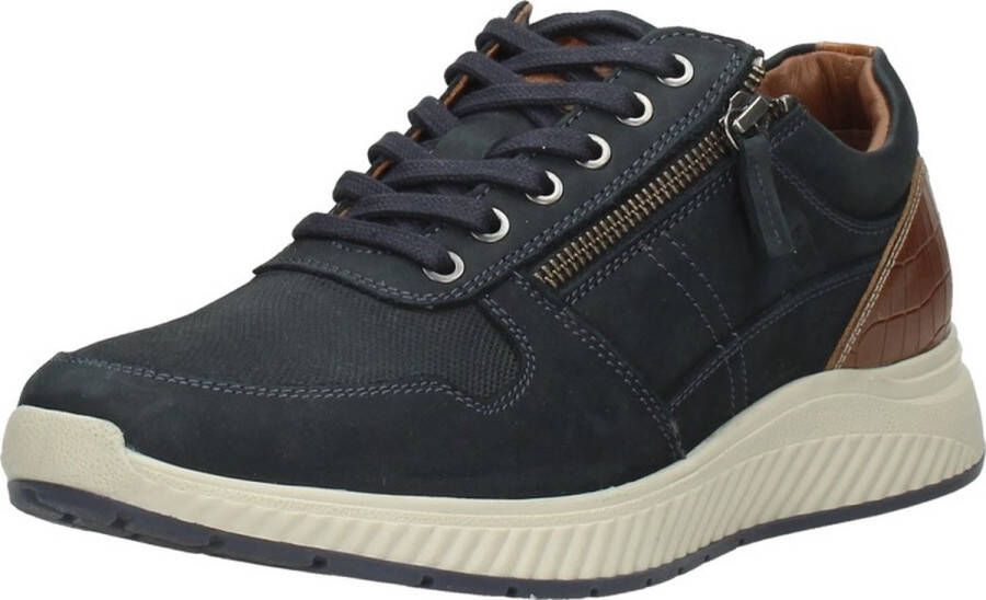 Australian Heren Sneakers Huricane Leather Blue Tan Donkerblauw