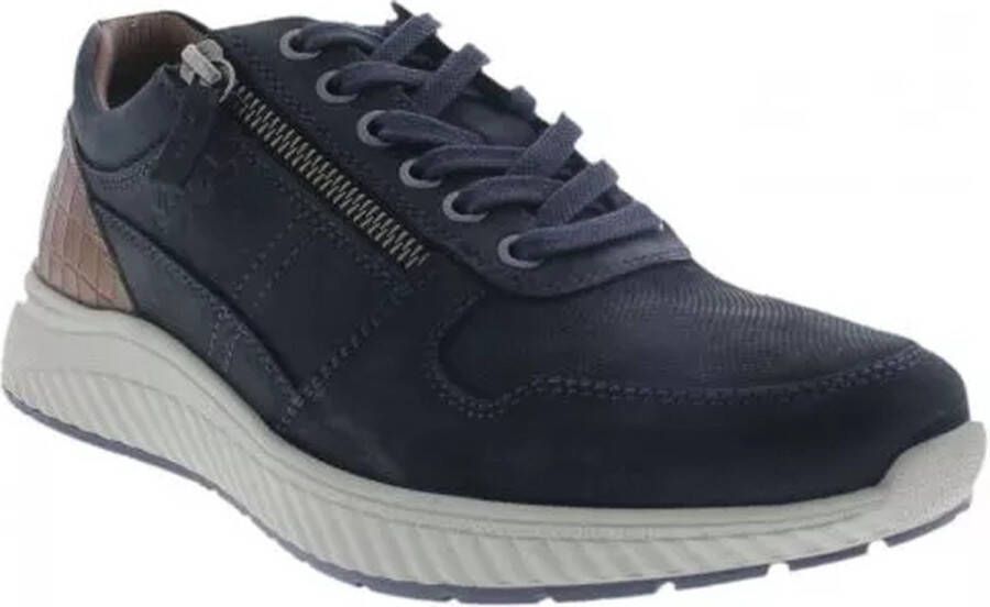 Australian Heren Sneakers Huricane Leather Blue Tan Donkerblauw