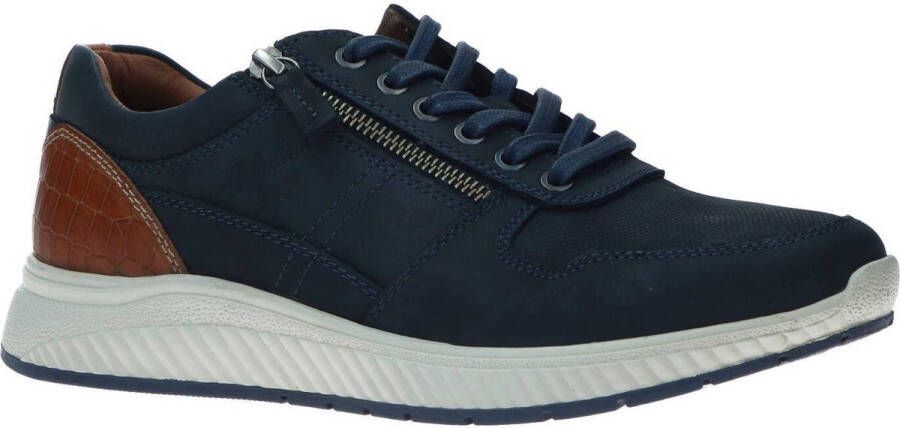 Australian Heren Sneakers Huricane Leather Blue Tan Donkerblauw