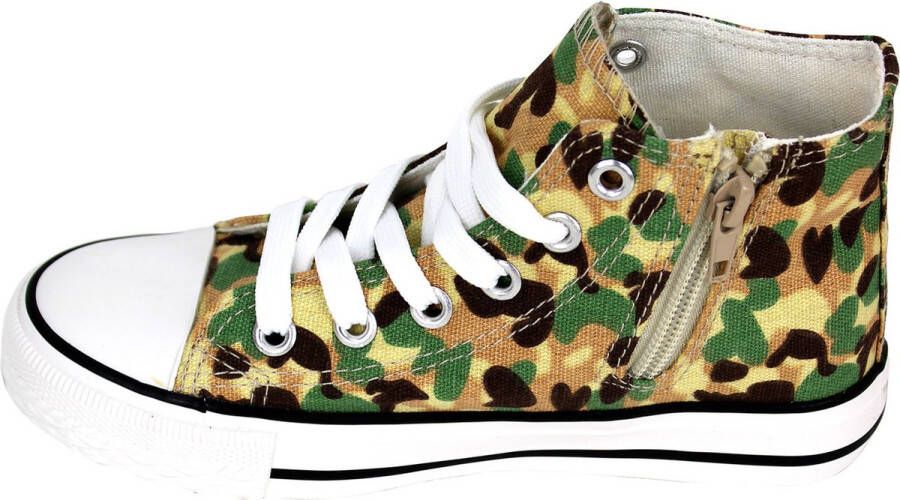 Babes & Binkies Sneakers Camo multi Kids & Kind Unisex Geel