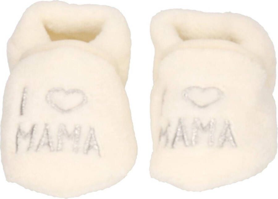 Babyslofjes Creme witte jongens meisjes I love mama kraamcadeau geboorte