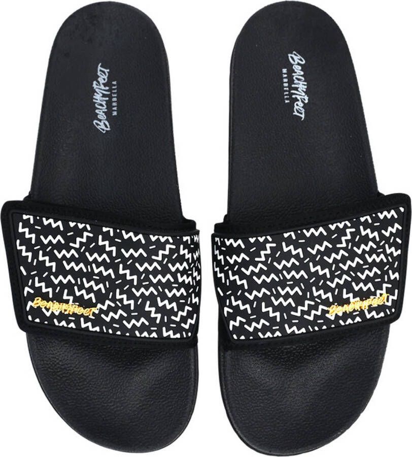 BeachyFeet Poolside Slides Luces De Neon Zwart