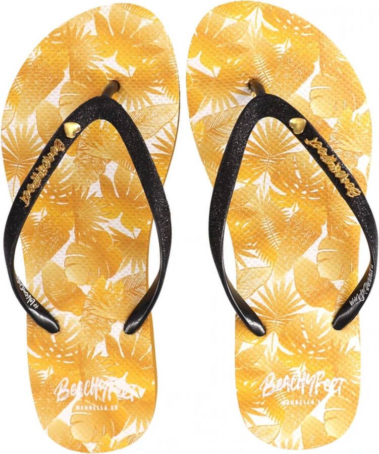 BeachyFeet Teenslippers Lujo Tropical Geel