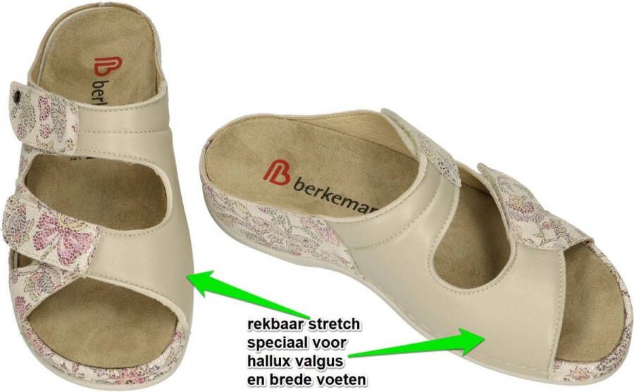 Berkemann -Dames off-white ecru parel slippers & muiltjes