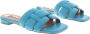 BiBi Lou Slippers Dames Sandalen Instappers Damesschoenen Leer Blokhak 760Z10VK Blauw - Thumbnail 8