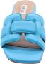 BiBi Lou Slippers Dames Sandalen Instappers Damesschoenen Leer Blokhak 760Z10VK Blauw - Thumbnail 13