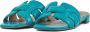 BiBi Lou Slippers Dames Sandalen Instappers Damesschoenen Leer Blokhak 760Z10VK Blauw - Thumbnail 15