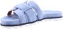 BiBi Lou Slippers Dames Sandalen Instappers Damesschoenen Leer Blokhak 760Z10VK Blauw - Thumbnail 9