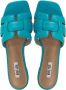 BiBi Lou Slippers Dames Sandalen Instappers Damesschoenen Leer Blokhak 760Z10VK Blauw - Thumbnail 8