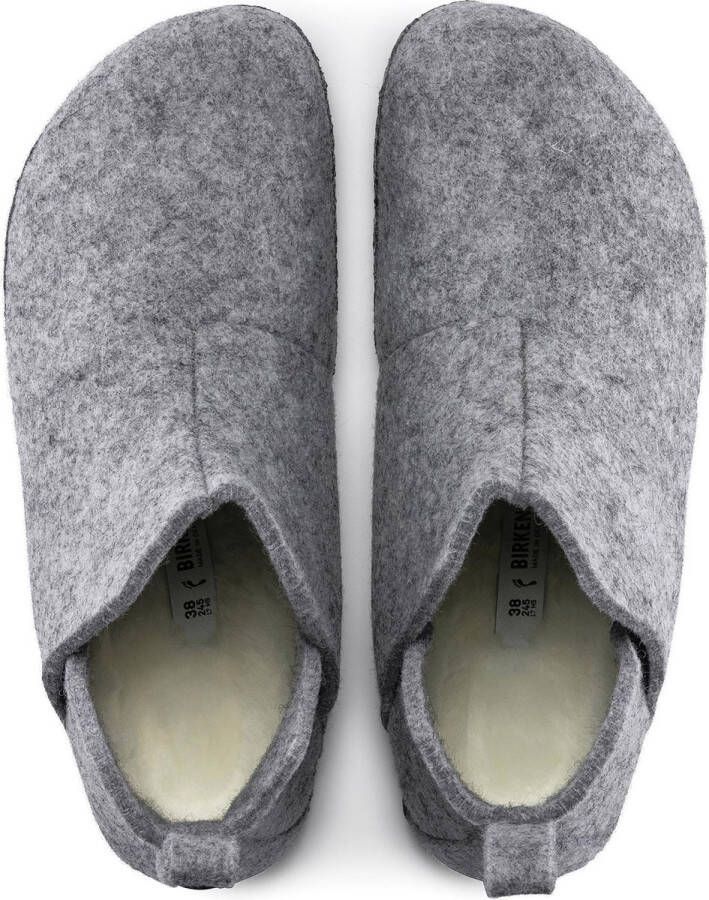 Birkenstock Andermatt Shearling WZ Narrow Dames Sloffen Light Gray