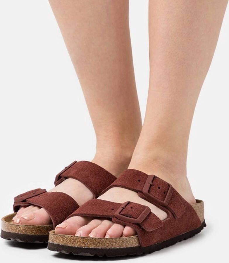 Birkenstock Arizona Dames Slippers Chocolate Narrow fit | Bruin | Suède