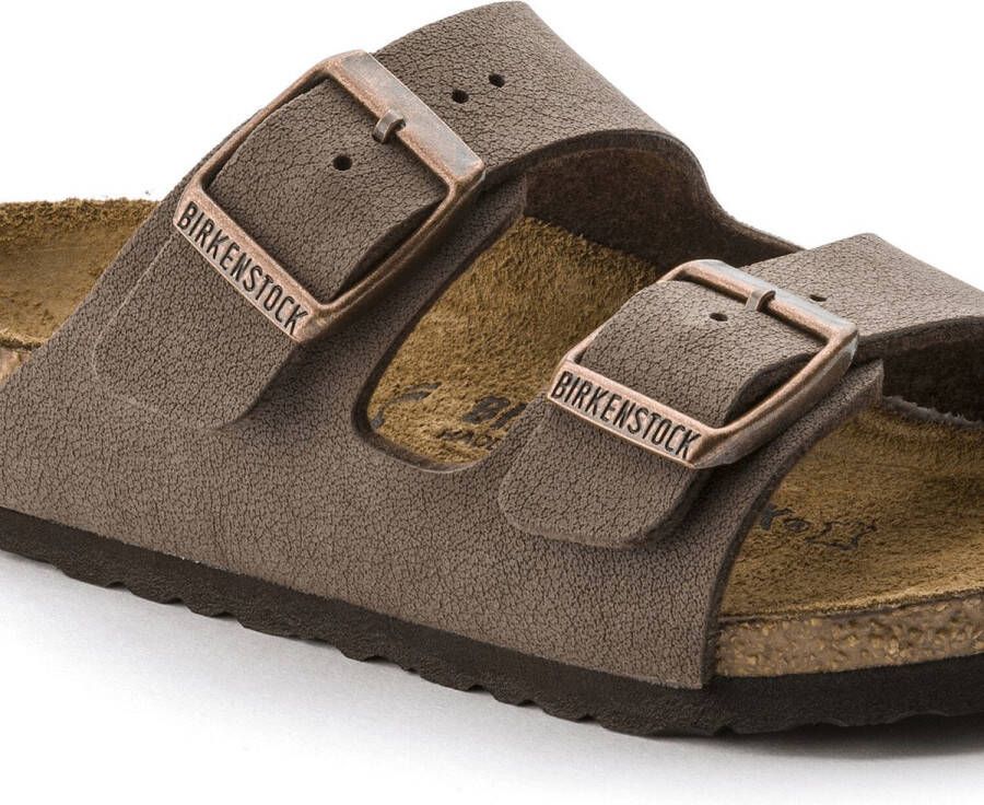 Birkenstock Arizona Kids Slippers Mocha Regular-fit Bruin Imitatieleer