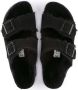 Birkenstock Arizona Shearling Veloursleder Suede Narrow Pantoffels Black - Thumbnail 7