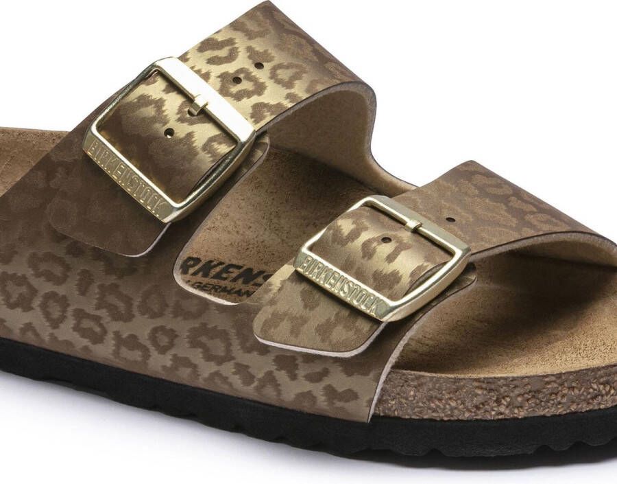 Birkenstock Arizona Leopard narrow BF SMU Dames Slippers Gold