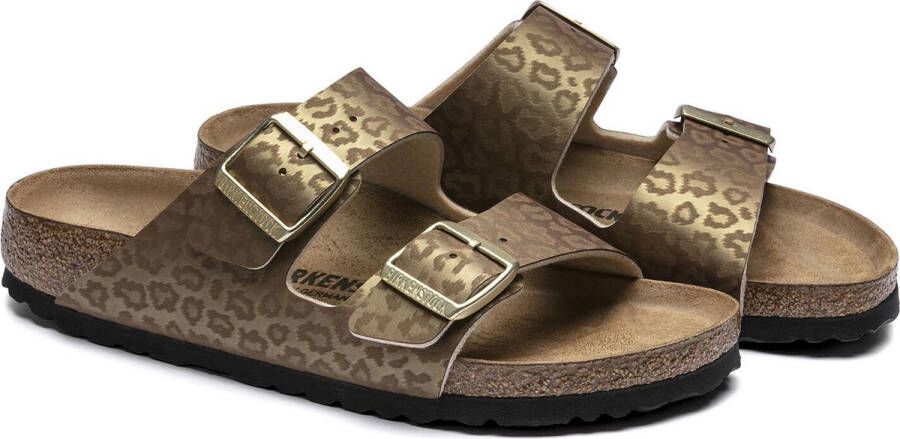 Birkenstock Arizona Leopard narrow BF SMU Dames Slippers Gold