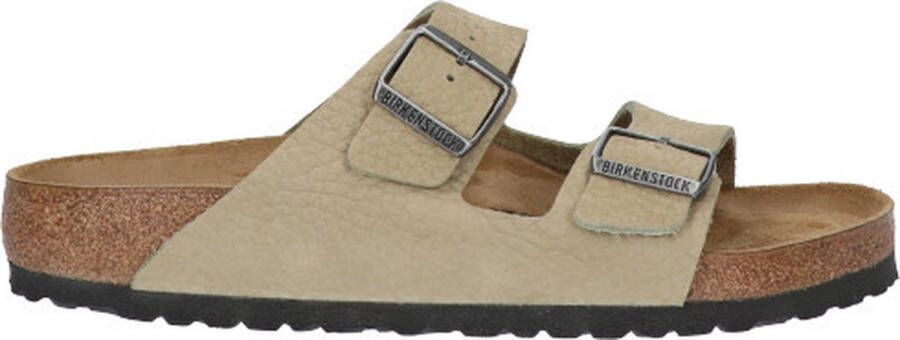 Birkenstock Arizona NU Desert Buck slippers beige Heren