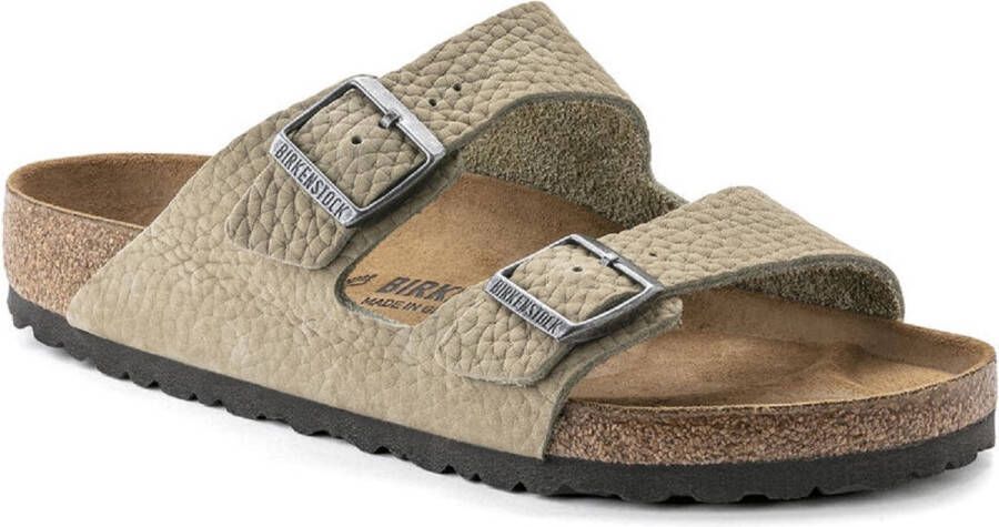 Birkenstock Arizona NU Desert Buck slippers beige Heren