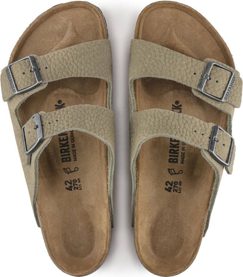 Birkenstock Arizona NU Desert Buck slippers beige Heren