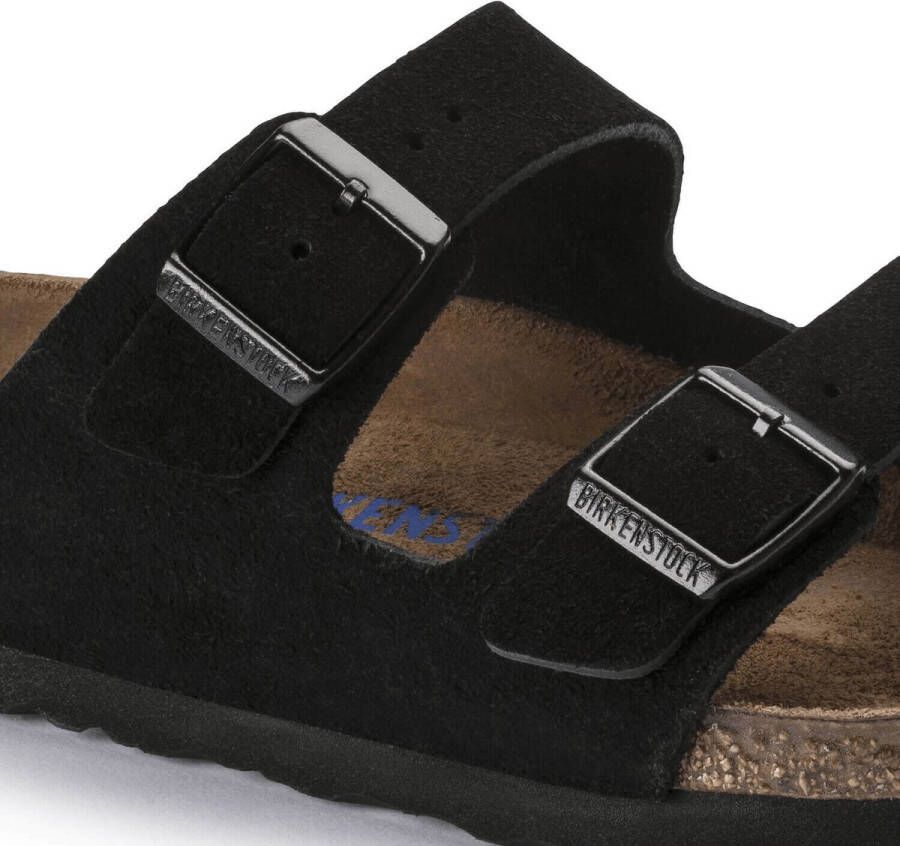 Birkenstock Arizona Slippers Black Regular-fit Zwart Suède